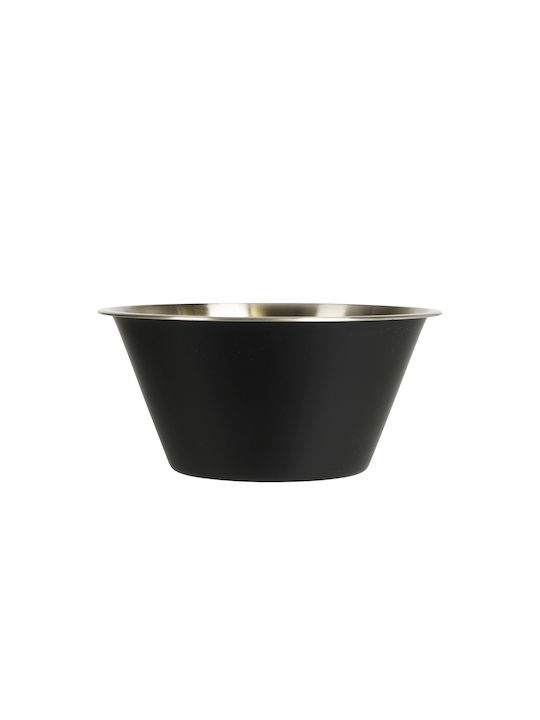 Excellent Houseware Servierschüssel Rund Inox Schwarz mit Durchmesser 18cm
