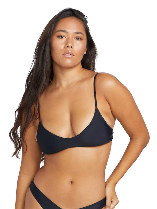 Bikini Bra Simply Solid with Adjustable Straps Black