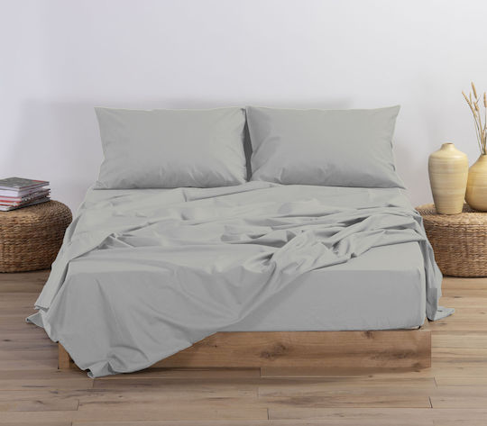 Nef-Nef Homeware Bettlaken Doppelter mit Gummiband 140x200+30cm. Basic 1212-silver Grey