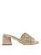 Exe Heel Mules Gold