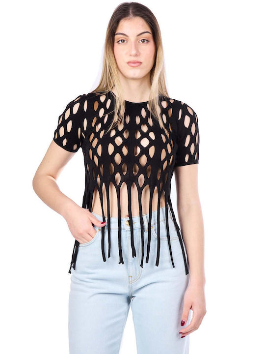 Hamlet Maglia Γυναικείο Crop T-shirt Μαύρο