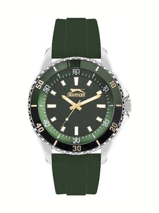 Slazenger Men's Watch Battery with Green Rubber...