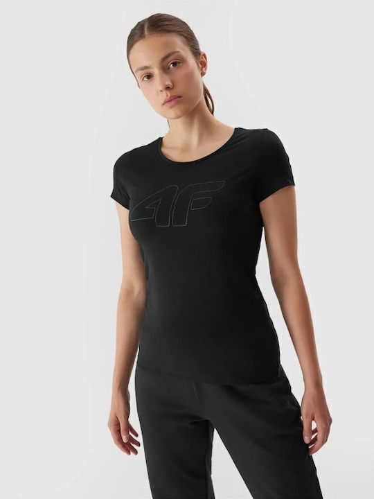 4F Γυναικείο Αθλητικό T-shirt Μαύρο