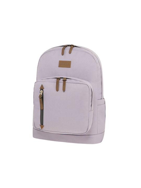 Polo Women's Fabric Backpack Waterproof with USB Port Purple 22lt