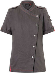Rock Chef Mantel Koch Damen Schwarz mit Kurzärmelig Rock Chef Mantel Koch Damen Schwarz mit Kurzärmelig