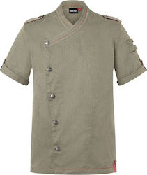 Rock Chef Mantel Koch Khaki mit Kurzärmelig Rock Chef Mantel Koch Khaki mit Kurzärmelig
