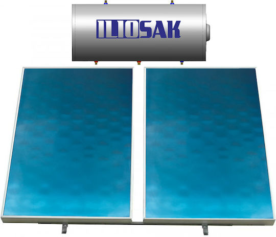 ILIOsak Alu90 Ηλιακός Θερμοσίφωνας 250lt Glass Διπλής Ενέργειας 3.7τ.μ. Επιλεκτικός
