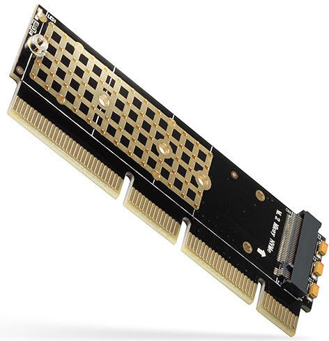 PCEM2-1U PCI-e 3.0 16x M.2 SSD NVMe до 80mm SSD нисък профил 1U черен (AXA.PAR.0043)