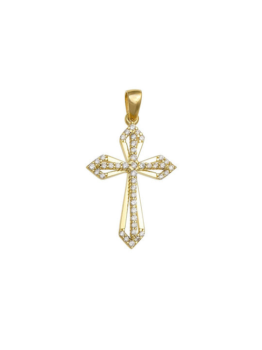 Damen Gold Kreuz 14K