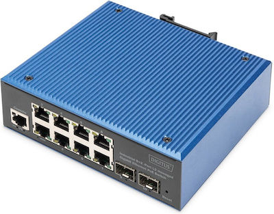 Digitus DN-651157 Gestionat L2 PoE Switch cu 8 Porturi Gigabit (1Gbps) Ethernet și 2 Porturi SFP