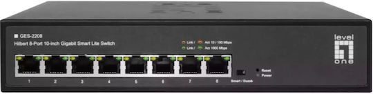 Level One GES-2208 Verwaltet L2 Switch mit 8 Ports Gigabit (1Gbps) Ethernet