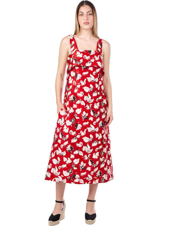 Beatrice Midi Φόρεμα Κόκκινο