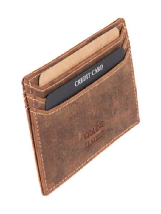 Fetiche Leather Leather Men's Wallet Cards with RFID Brown