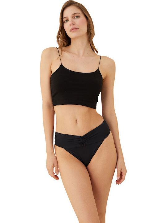 Hochtailliert Damen Slip Black