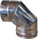 Metallwork Γωνία Σύνδεσης Καπνοδόχου Inox 100mm Ασημί