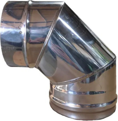 Metallwork Γωνία Σύνδεσης Καπνοδόχου Inox 100mm Ασημί