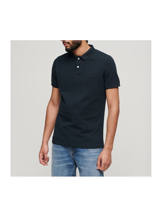 Superdry Bluza Bărbătească Polo Albastră