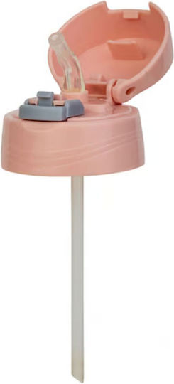Ανταλλακτικό Καπάκι Καλαμάκι Θερμός 300ml Nava We Care Pink
