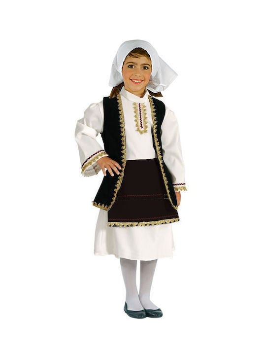 Traditionelle Kinderkostüm Mädchen Souliotissa mit Schal