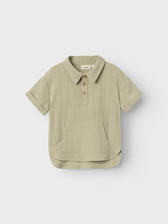 Lil' Atelier Kids Blouse Short Sleeve Haki