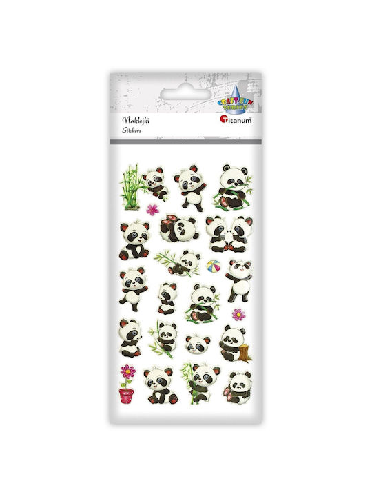 Panda Convex Decorative Wall Stickers 22 Pieces Titanium