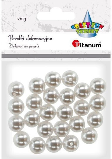 Titanum Χάντρα Χειροτεχνίας Λευκή 12mm 20gr