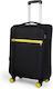 Cardinal Medium Travel Suitcase Fabric Black with 4 Wheels Height 60cm