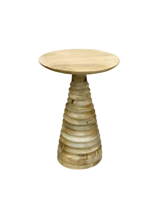 Round Side Table made of Solid Wood Coffee L38xW38xH56cm