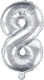 Luftballon Folie Zahl 8 Silber 35cm