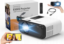 Zenwire E500s Mini Projector Full HD Λάμπας LED με Wi-Fi και Ενσωματωμένα Ηχεία Λευκός