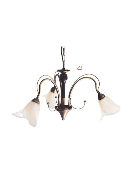 ForHome Pendant Light Three-Light for Socket E14, E.14 Bronze