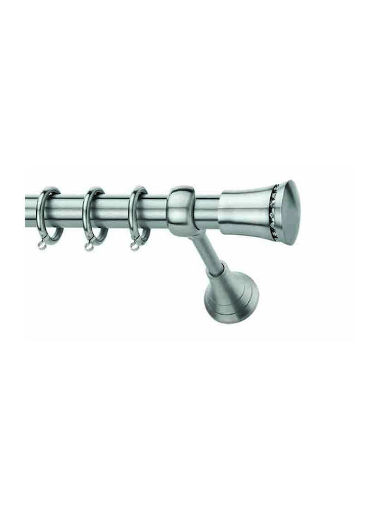 Enis by Domus Metallisch Vorhangstange Parga Einfach Φ25mm 160cm Nickel-Matt
