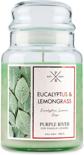 Purple River Αρωματικό Κερί Σόγιας σε Βάζο με Άρωμα Lemongrass 623gr