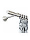 Aslanis Home Metallic Curtain Pole Mango Double with Rod Φ25mm 160cm Mango