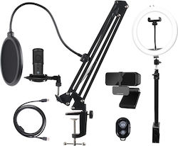 Deltaco Microfon Gaming Streaming Kit Montare Shock Mounted/Clip On Vocal GAM-170