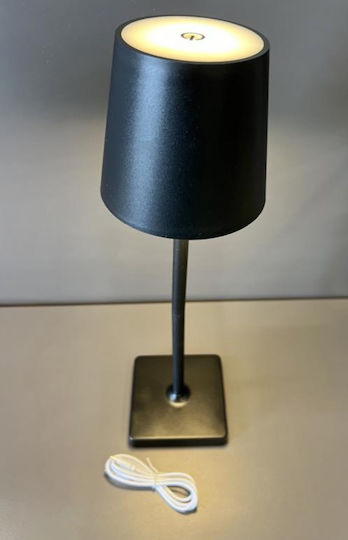 Chios Hellas Plastic Table Lamp LED with Black Shade and Base