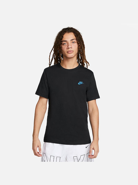 Nike Club Tricou sportiv pentru bărbați cu mâneci scurte Black/photo Blue