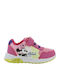 Mickey Mouse Παιδικά Sneakers Ανατομικά με Σκρατς & Φωτάκια Φούξια