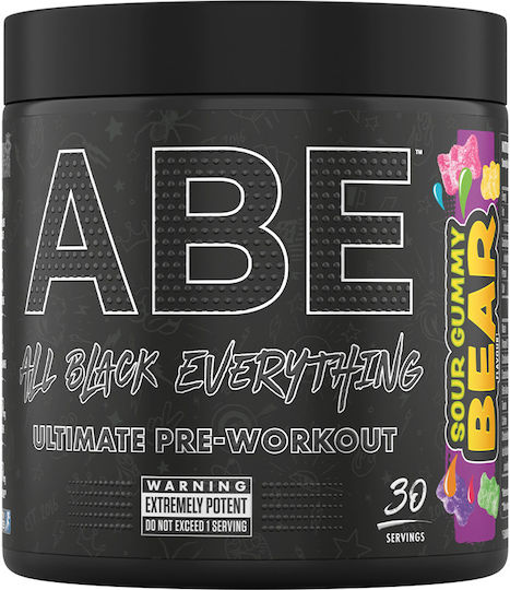 Applied Nutrition Abe All Black Everything Supplement Pre Workout 375gr 30 Servings Sour Gummy Bear