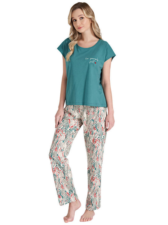 Pijadore Sommer Damen Pyjama-Set Green