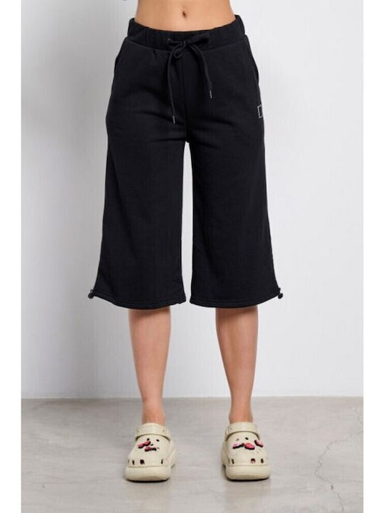 Damen Jogginghosen Capri Schwarz