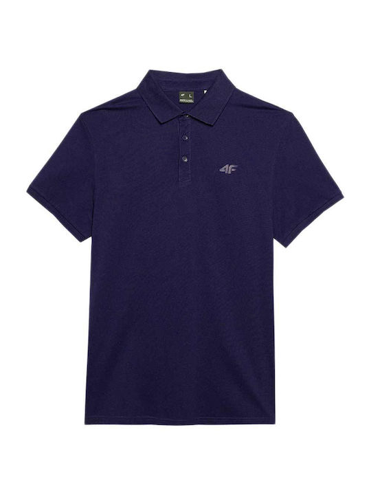 4F Men's Short Sleeve Blouse Polo Navy Blue