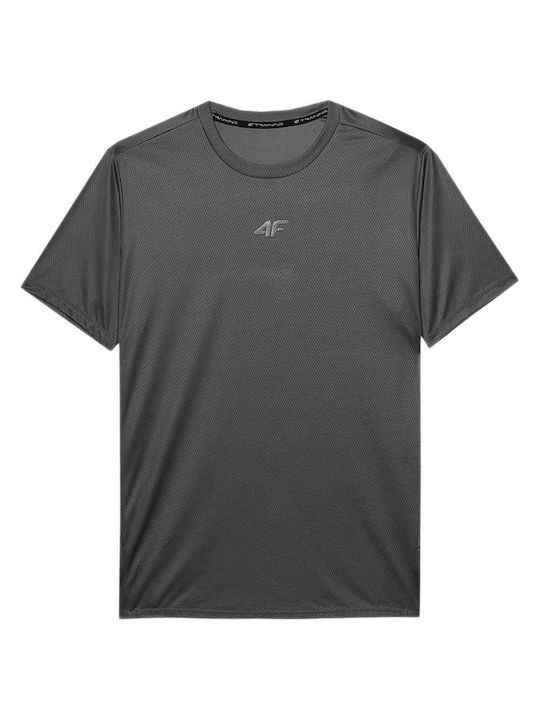 4F Herren Sportliches Kurzarmshirt Schwarz