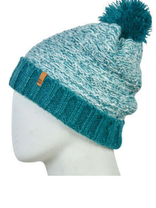686 Pom Pom Beanie Unisex Fleece Beanie Knitted in Turquoise color