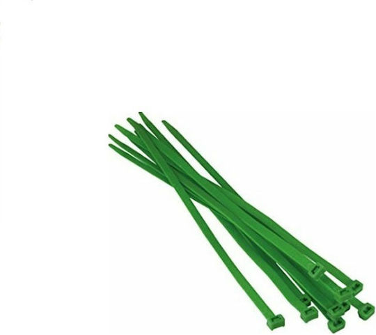 Sapiselco Πλαστικά Δεματικά Καλωδίων 200mmx4.5mm σε Πράσινο χρώμα (100τμχ)
