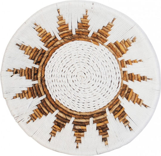 Atmosphera Wanddekoration Platte Weißes Korbweide Material 35x8cm
