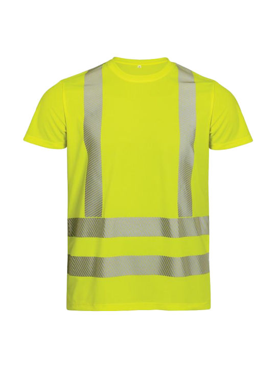 Kprime T-Shirt Εργασίας Κίτρινο με Ανακλαστικές Ταινίες