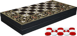 La Belle Maison Plastic Checkers & Dice Set for Backgammon Handmade Gold 2cm