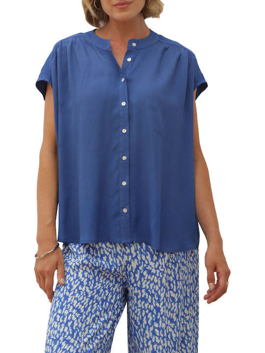 Pomodoro Women's Short Sleeve Shirt Blue
