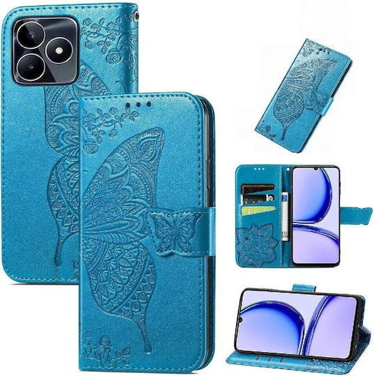 Butterfly Back Cover Δερματίνης / Πλαστικό / Σιλικόνης Μαγνητικό Μπλε (Realme Note 50)
